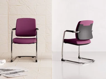 OSCAR - Cantilever fabric training chair with armrests by Las Mobili - view 2